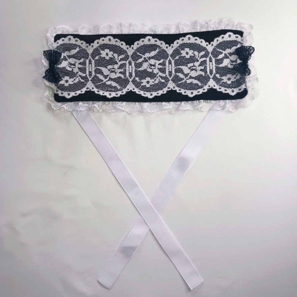 Black With White Lace Lolita Headband.